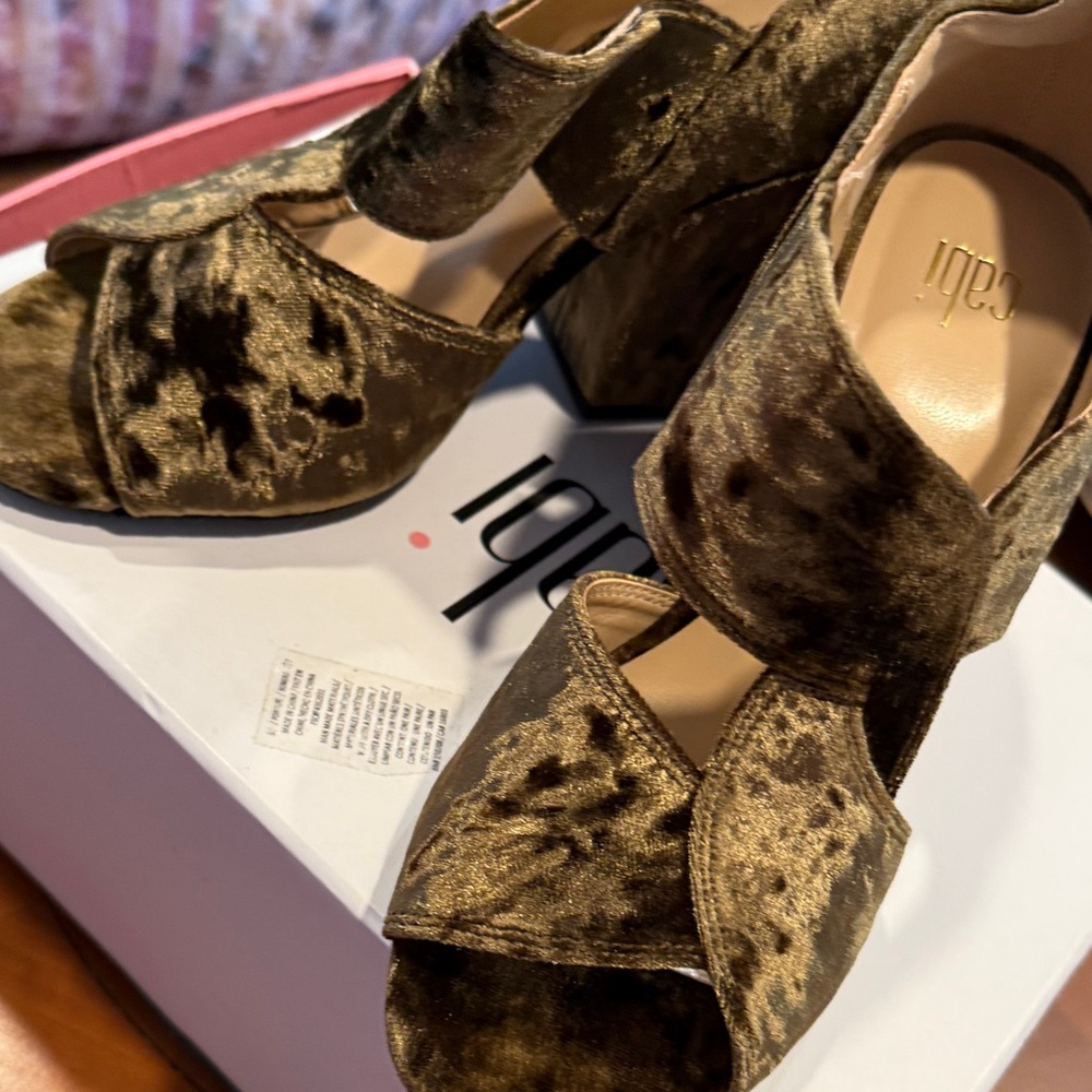 CAbi Olive Velvet Heels